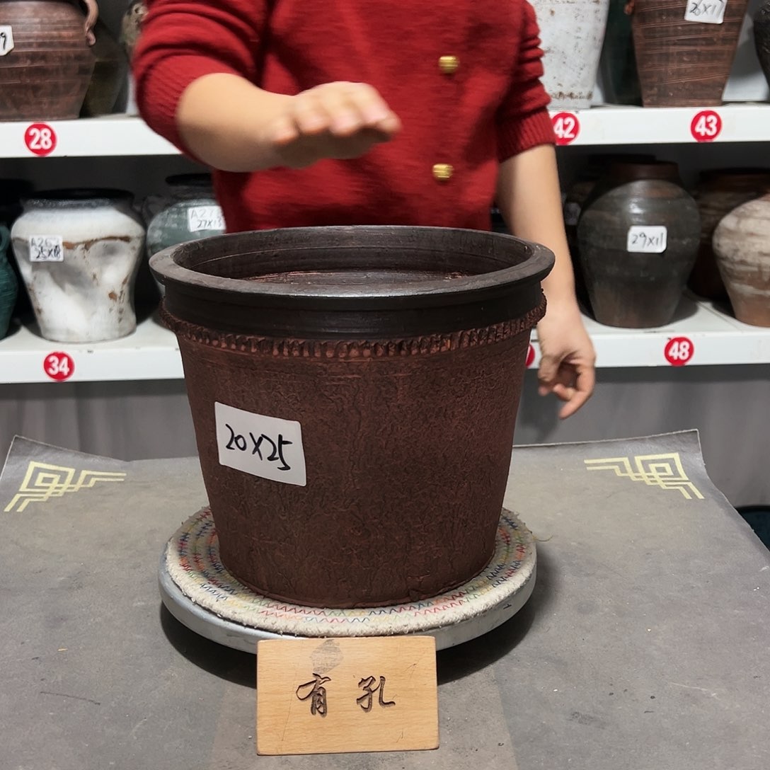 红陶大红直筒有孔有孔有孔