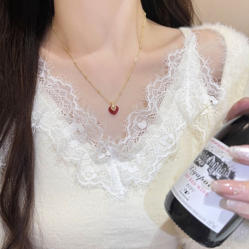 合金项链 小爱心满天星项链 轻奢时尚百搭饰品