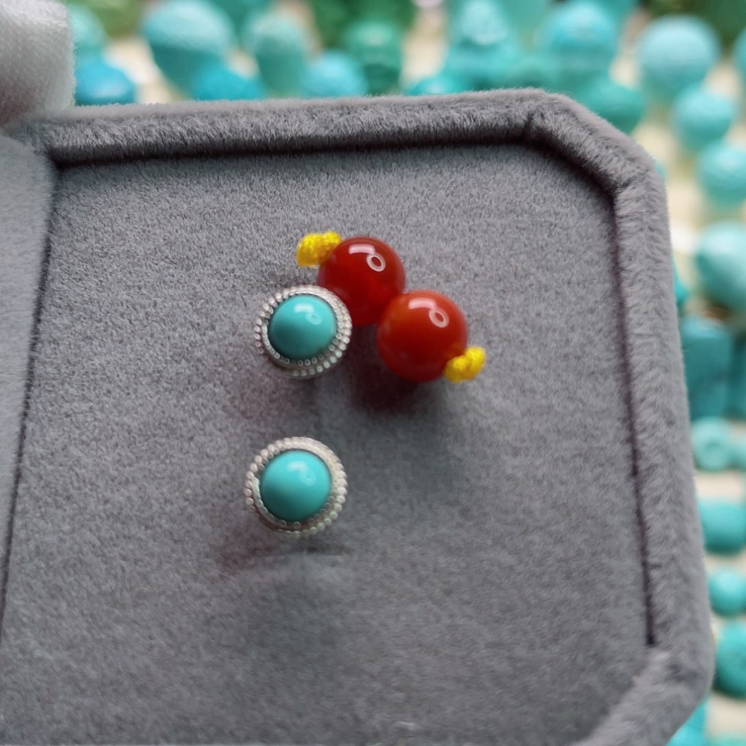 南红玛瑙颈饰银S925镶嵌