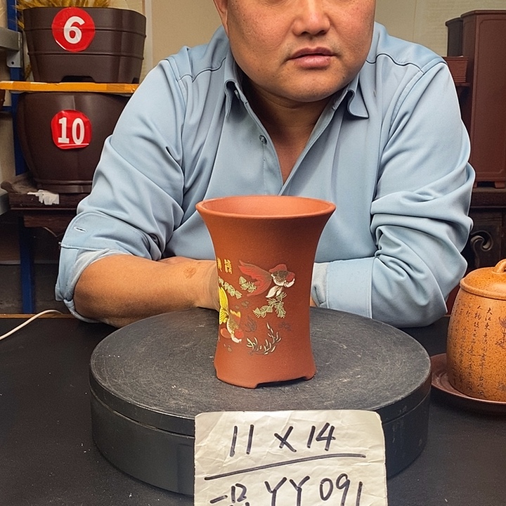 紫砂花盆货号一只