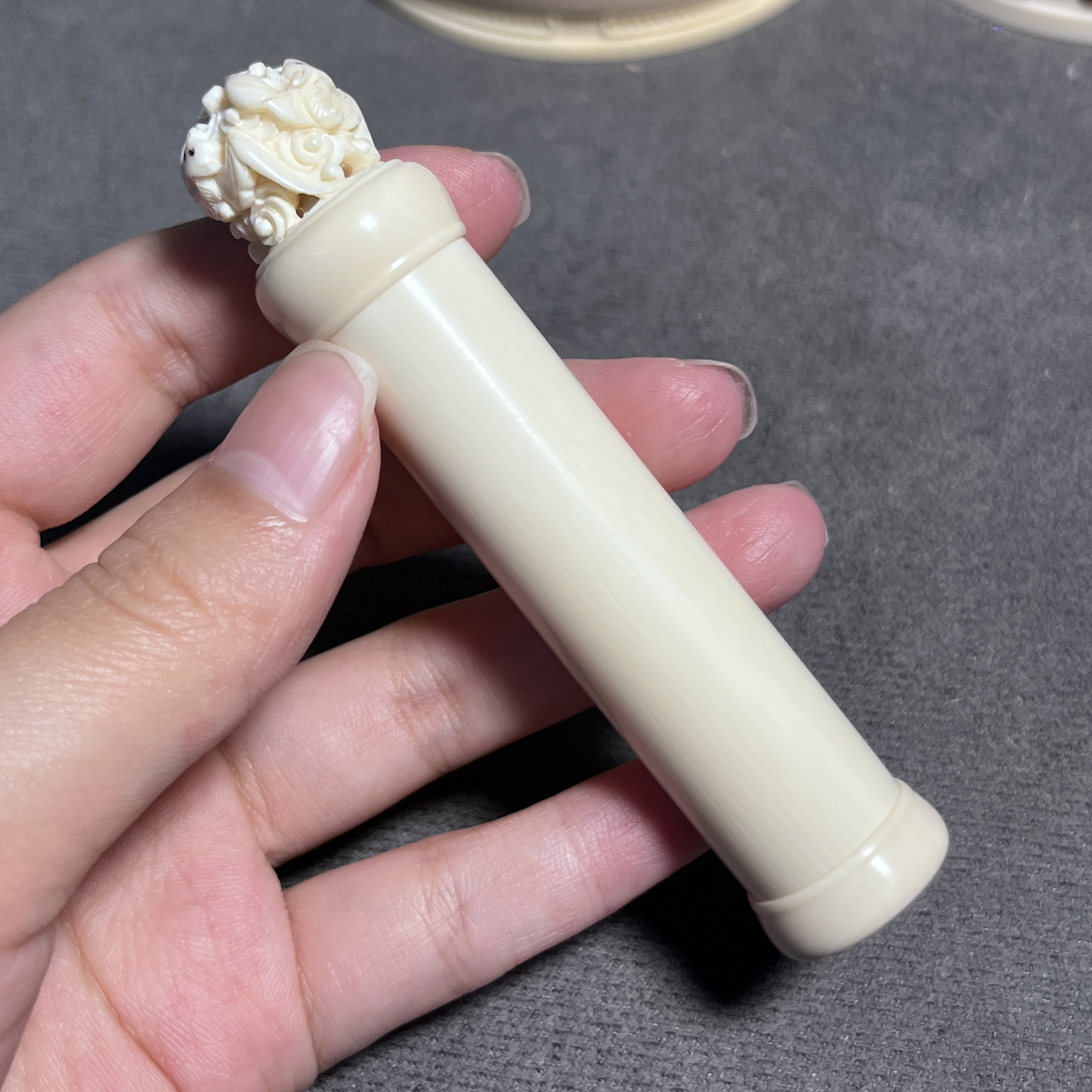海派文玩黄蛉筒猛犸印章料制作