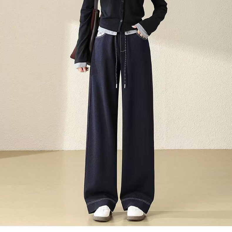 欧超厚加绒显瘦直筒爆款牛仔裤82526