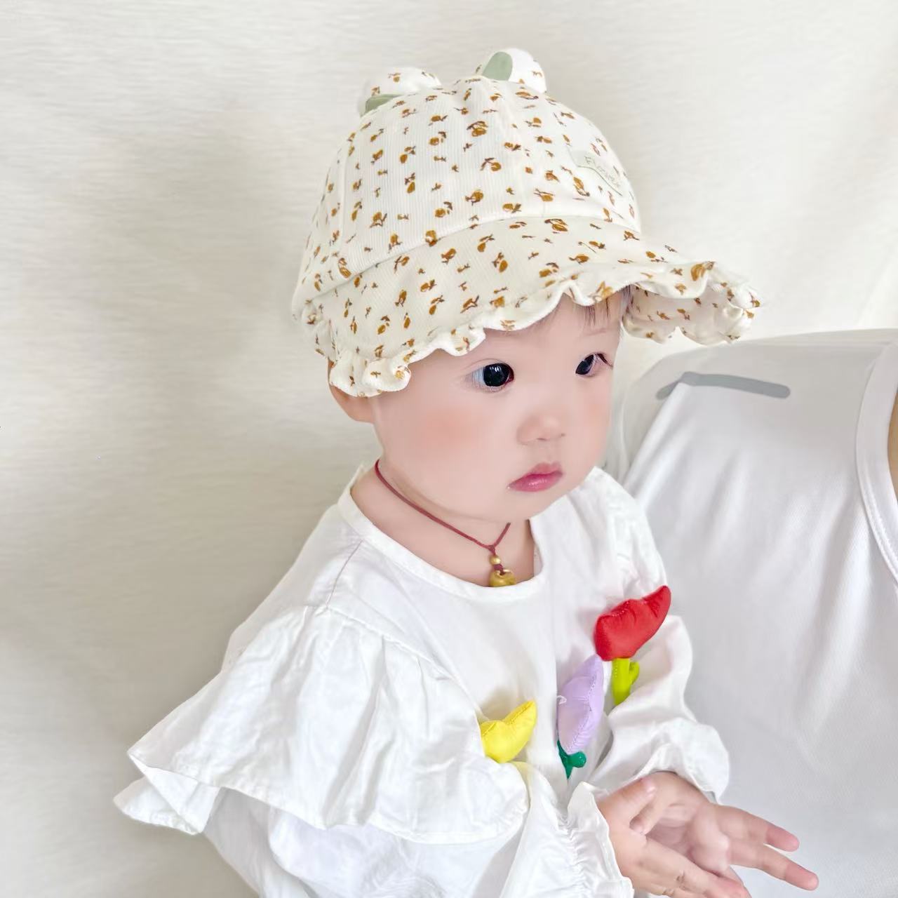 宝宝帽子春秋季韩版儿童碎花公主渔夫帽洋气女童冬款遮阳帽1-3岁