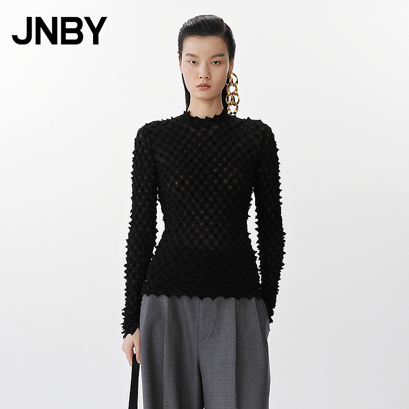 【妙脆角】JNBY/江南布衣春夏毛针织衫修身长袖简约通勤5P2310950