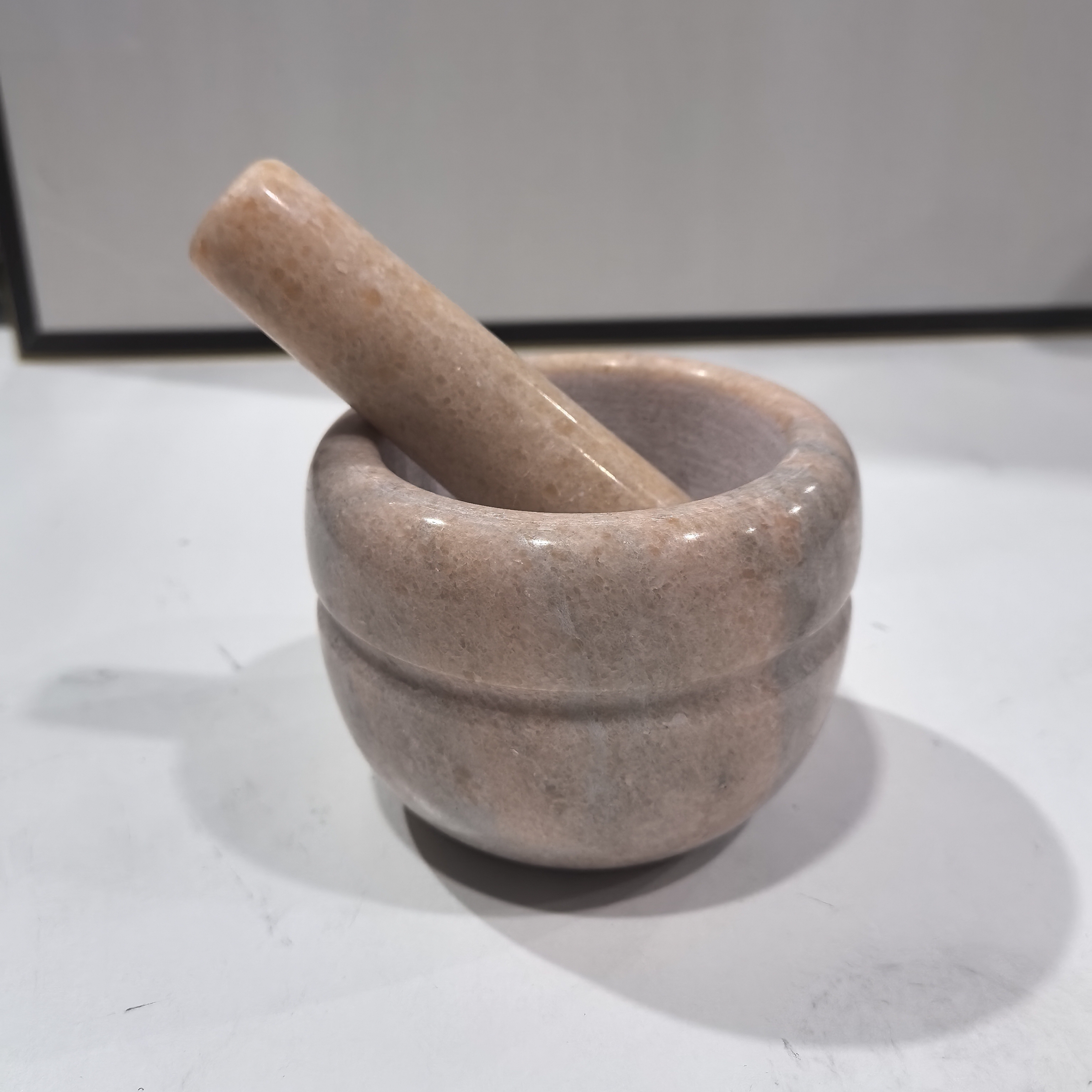 纯天然大理石蒜臼子家用捣蒜器