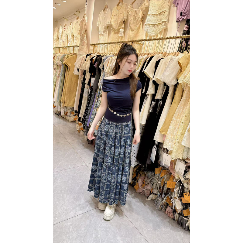 丹妮丝新款时尚减龄套装法式休闲显瘦洋气两件套套裙