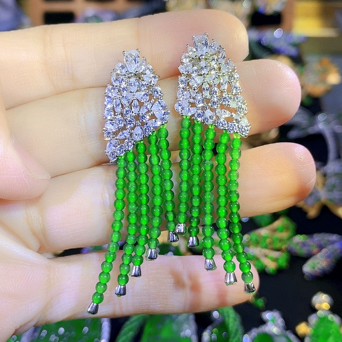 吊坠(不含链)银S925镶嵌翡翠