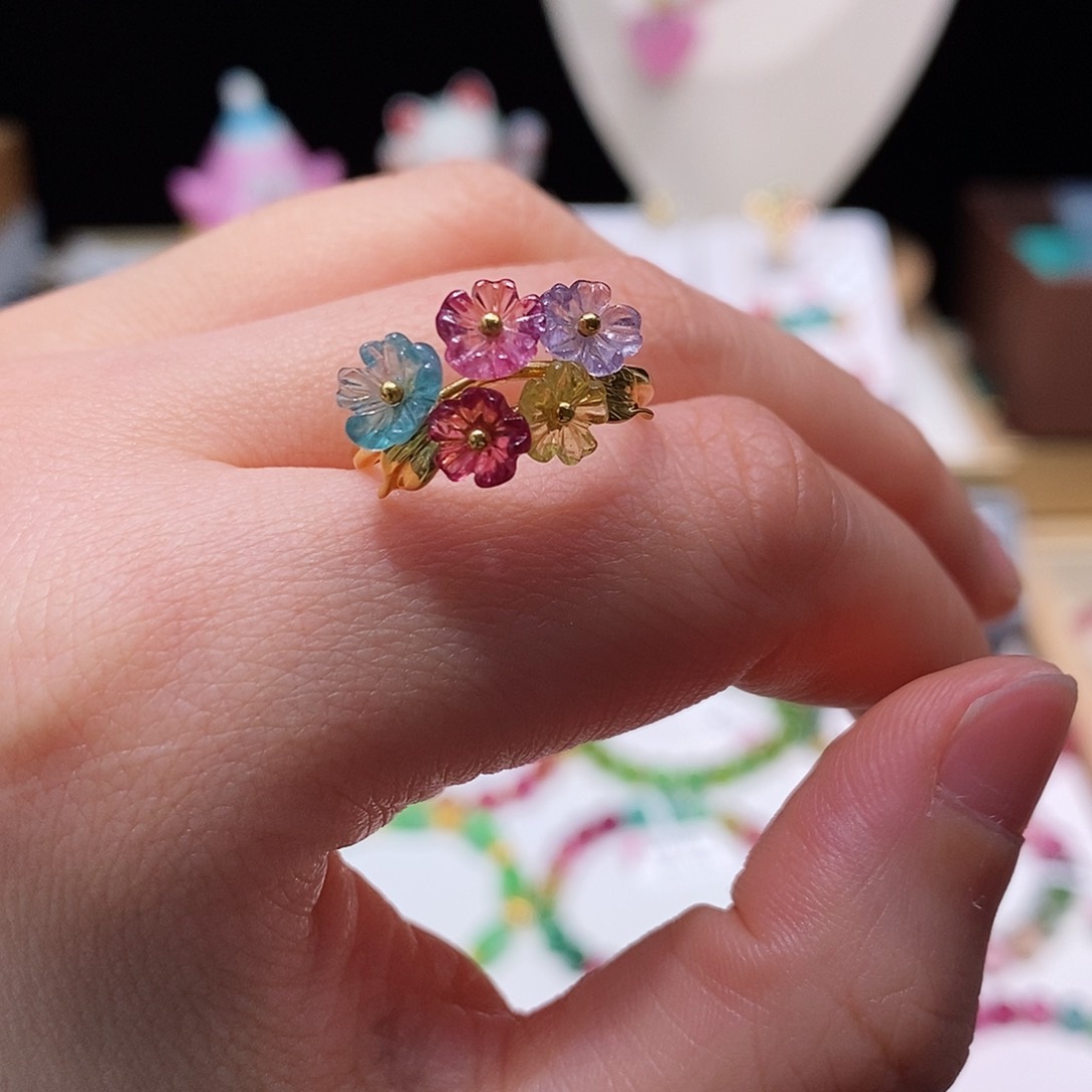 碧玺碧玺戒指18K金镶嵌