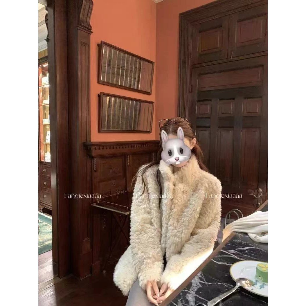 新富人区4.0火爆返场冬季立领女短外套外套大衣加绒气质皮毛一体