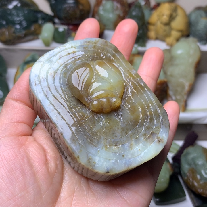 岫岩老玉（透闪石质玉）手把未镶嵌