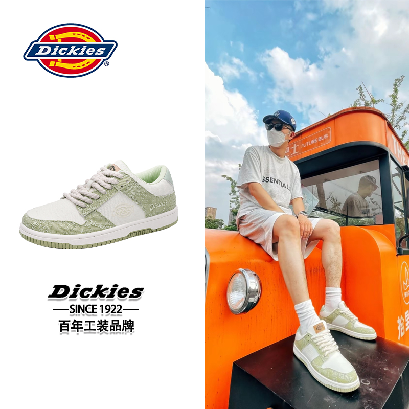 Dickies情侣板鞋男士休闲鞋欧若风运动鞋男款低帮腰果花秋季男鞋