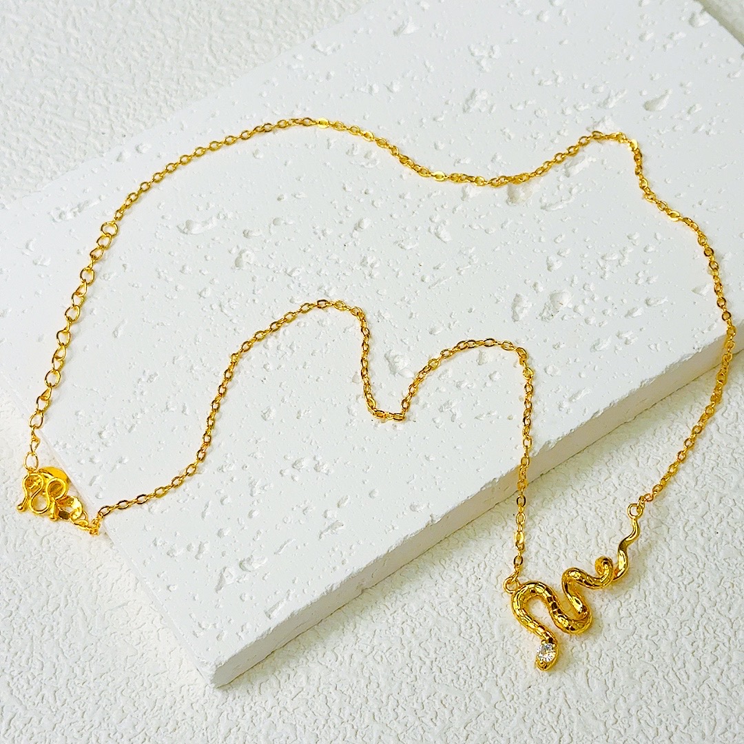 精品灵蛇点钻项链-372