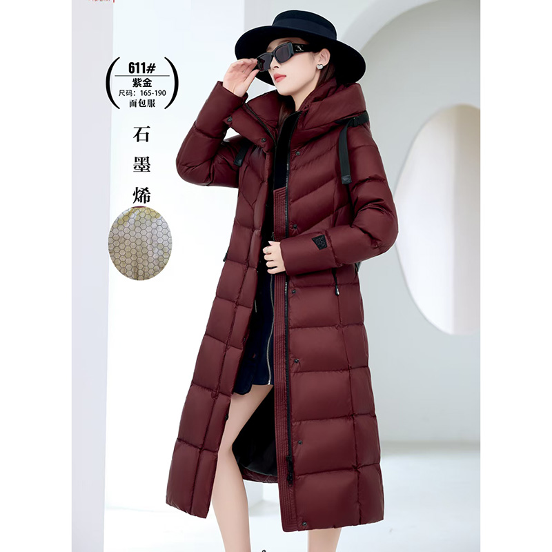 2025新款611羽绒服九半成品冬女装加长收腰面包服衣皮壳翻新定做