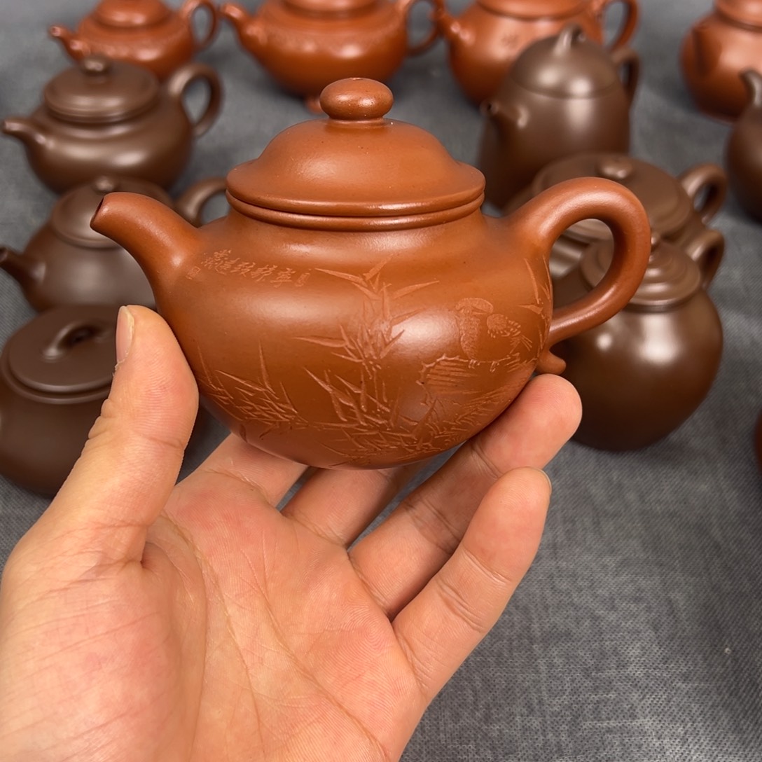 不***宝紫砂茶壶红皮龙莲子200mml