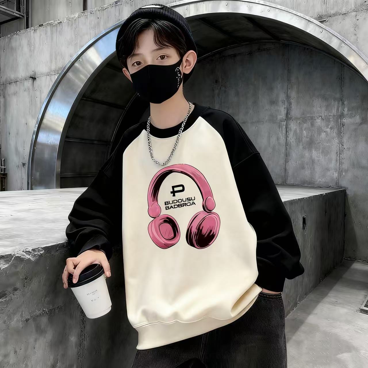 200904童装男童卫衣2025秋冬新款儿童潮酷帅气时尚洋气加绒卫衣潮