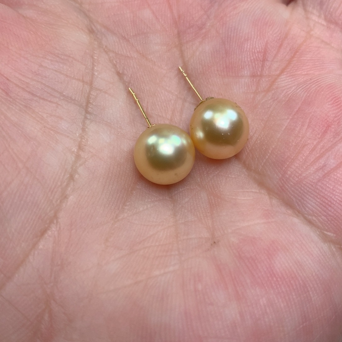 海水珍珠耳饰18K金镶嵌