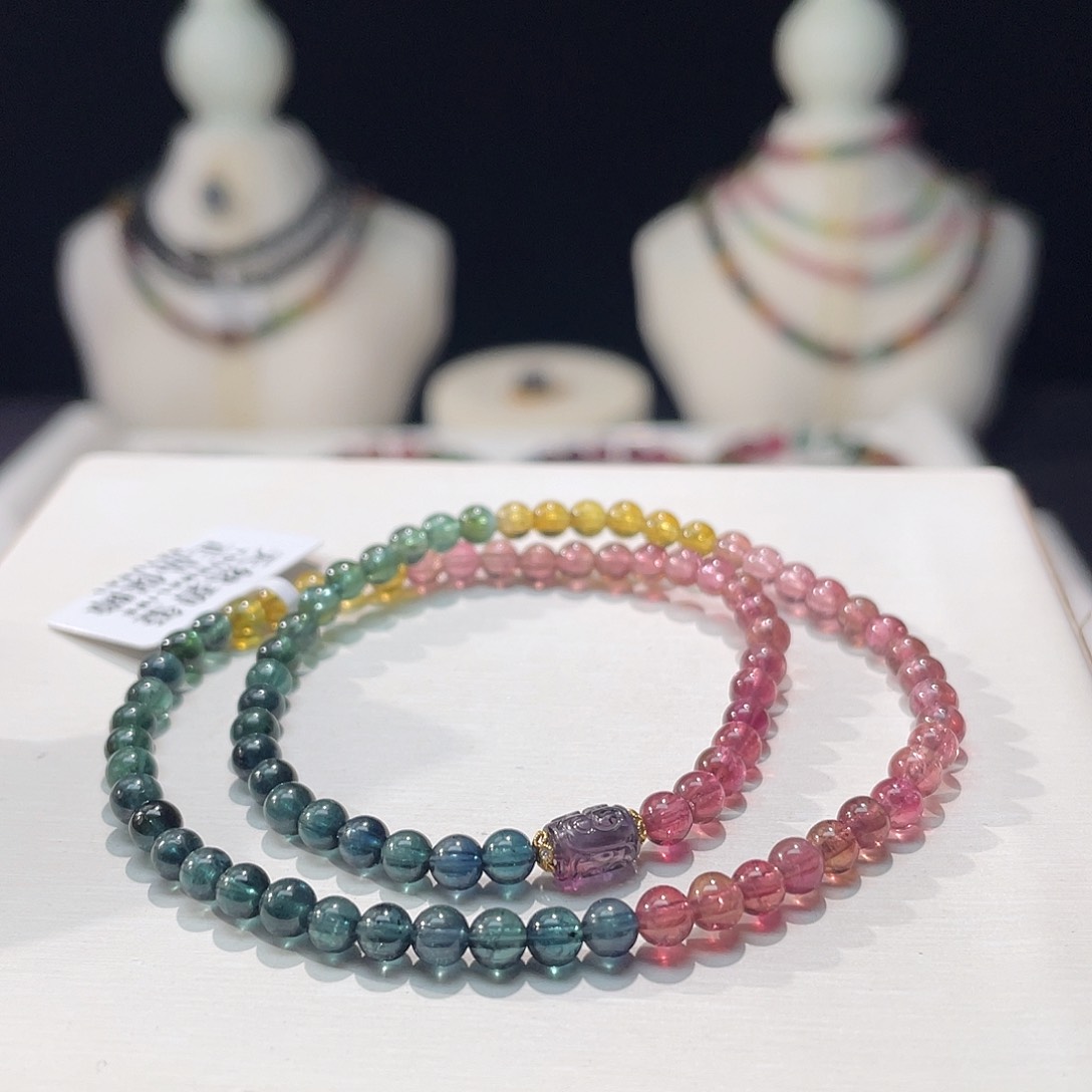 碧玺手串未镶嵌4.1mm±