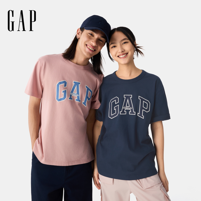 休闲GAP男女装2025春季新款琥珀流光欧若风印花短袖美版797924
