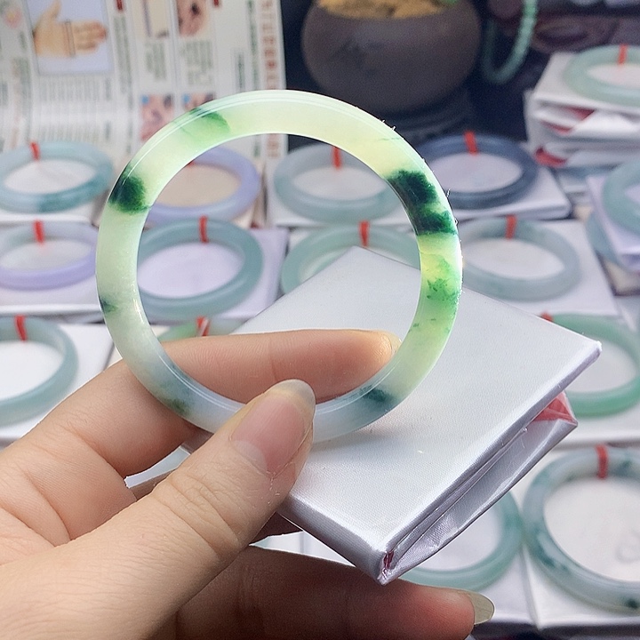 翡翠未镶嵌手镯缅甸天然翡翠A货56