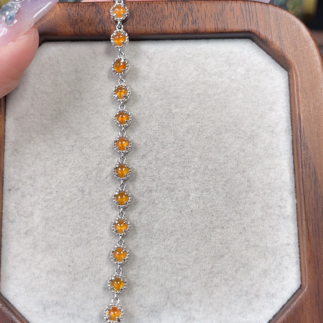 翡翠手链银S925镶嵌25888