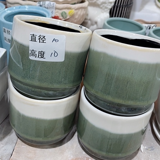 多肉绿植陶瓷花盆9.9包邮，有孔