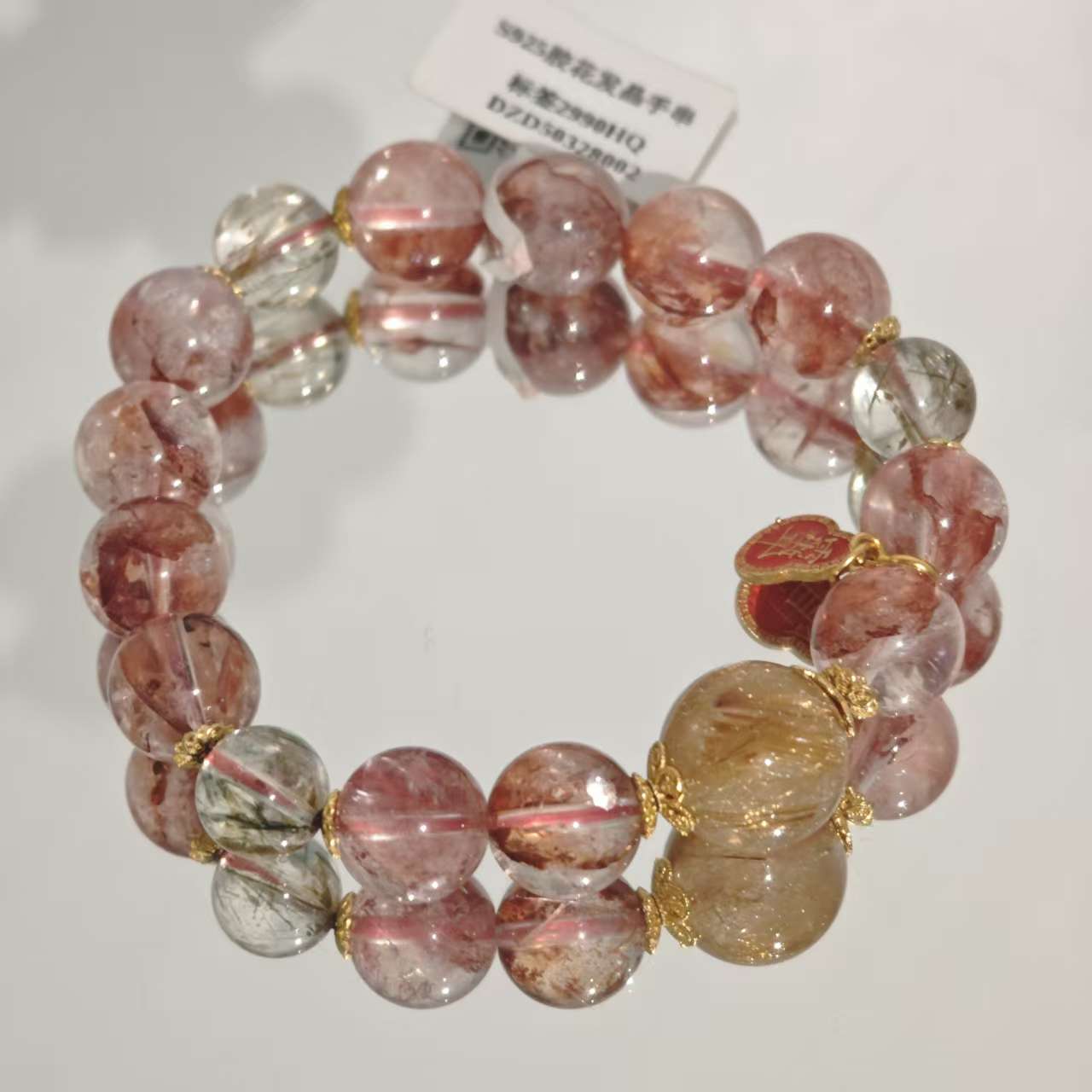 胶花发晶百搭手串