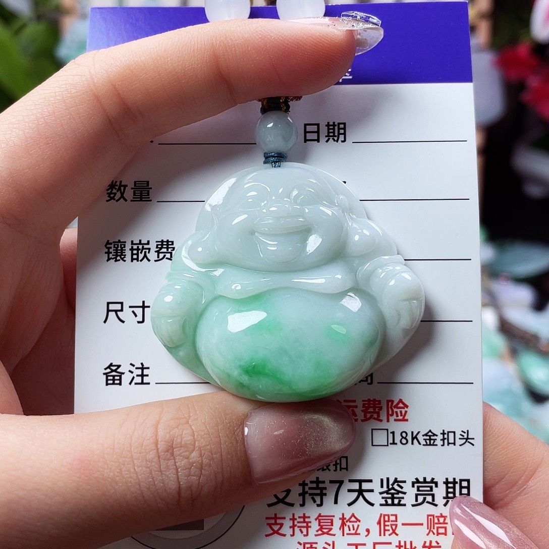 翡翠未镶嵌颈饰佛公15