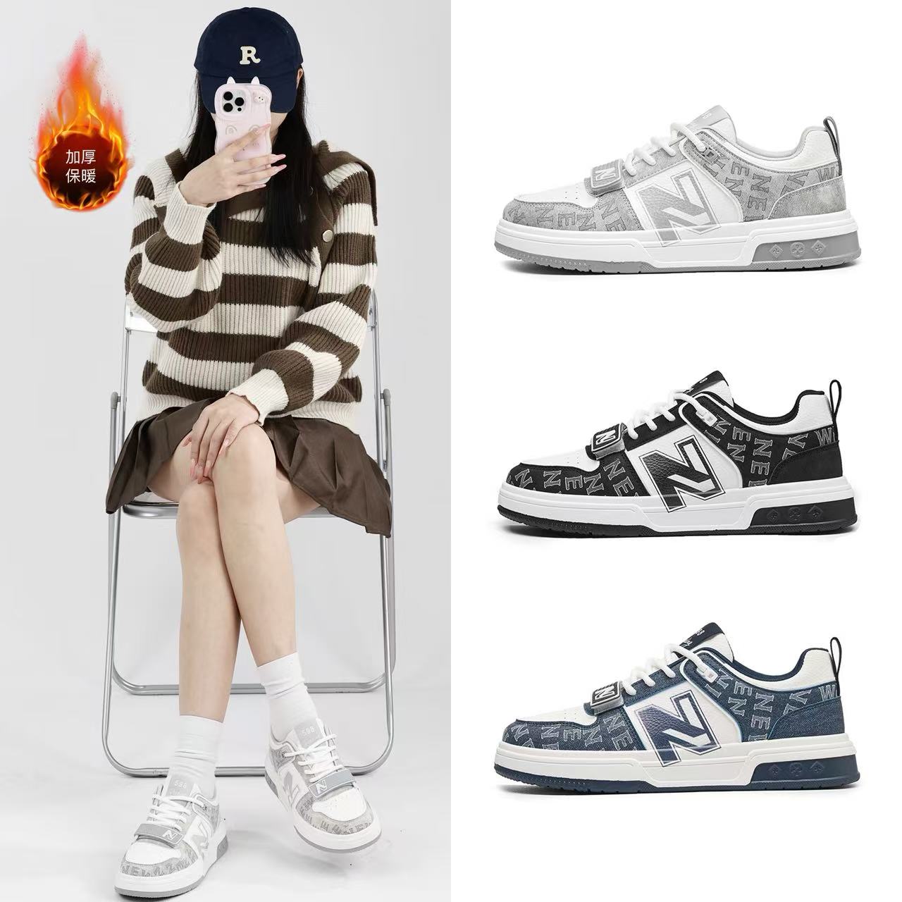 NEW BOLUNE/新百伦598秋冬上新时尚皮面百搭男女休闲运动鞋