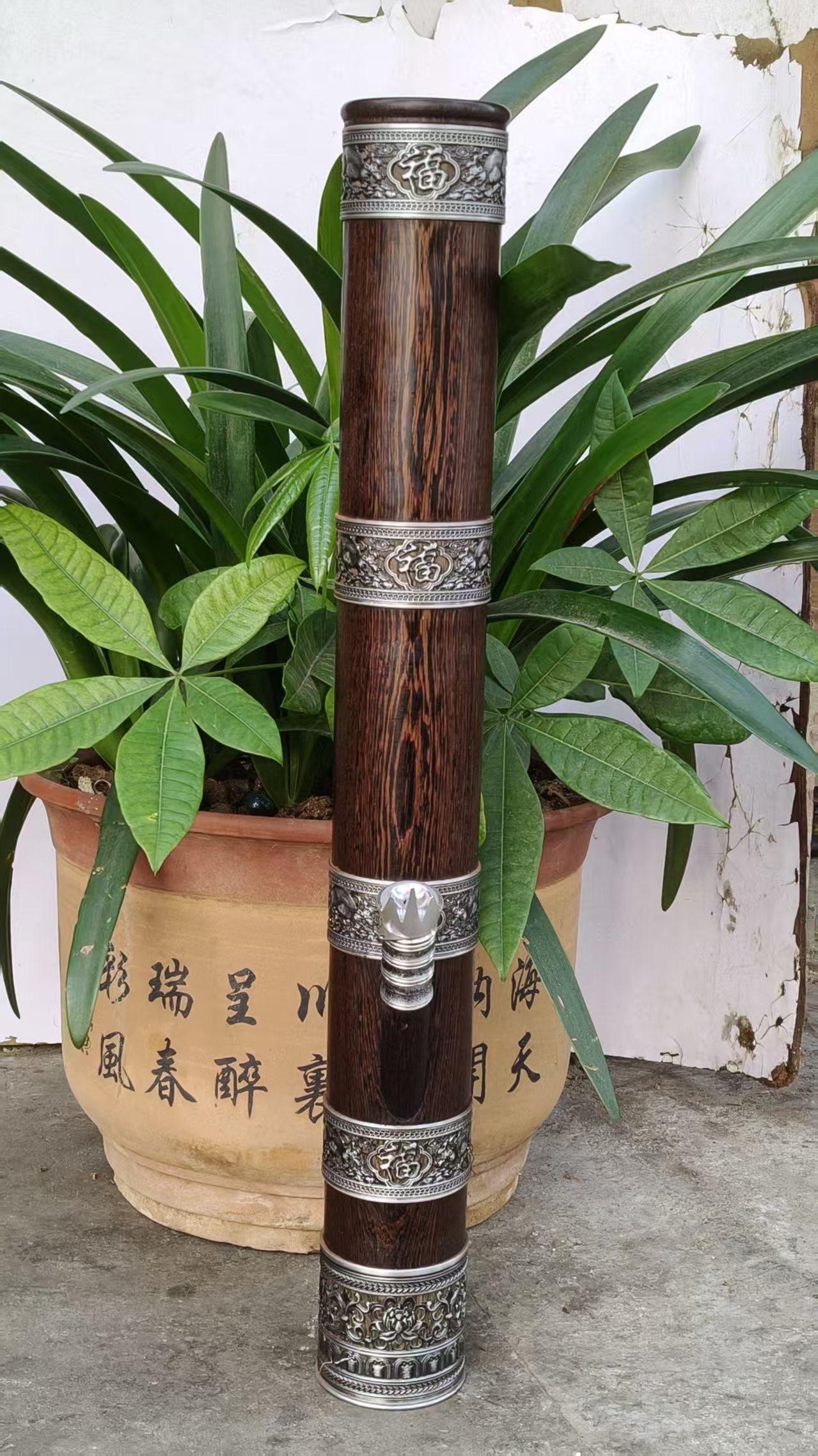 新款鸡翅木大号实木过滤水烟筒高78公分外径9.7公分