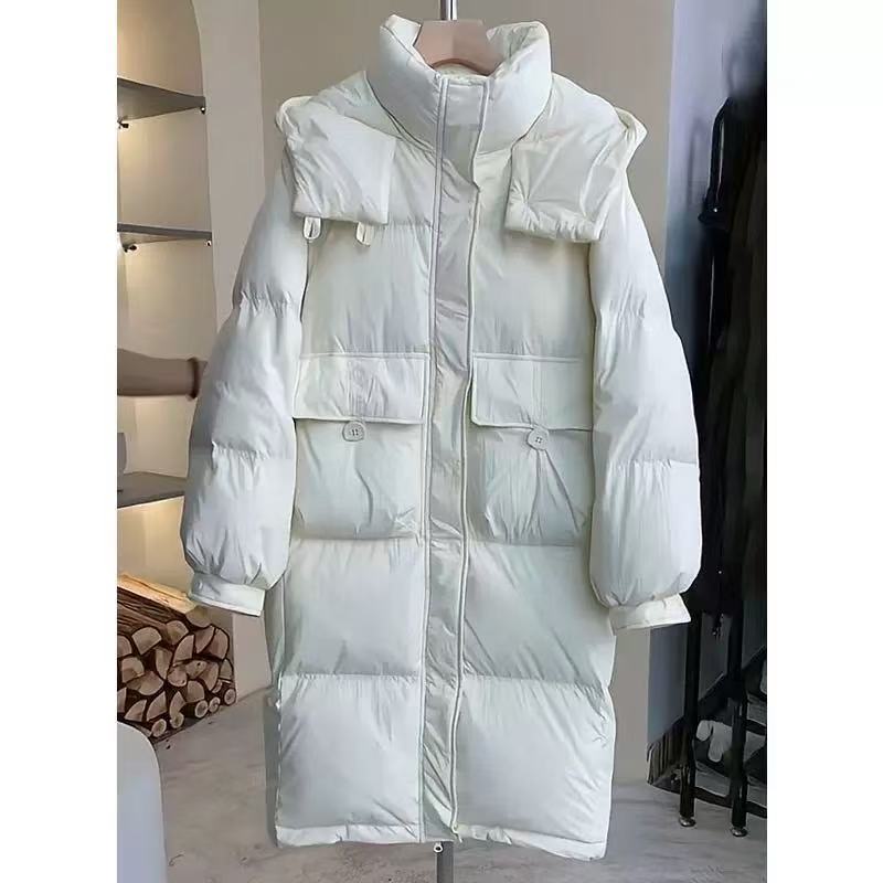 中长款连帽长款女暖调甜美山系慵懒风半粒扣