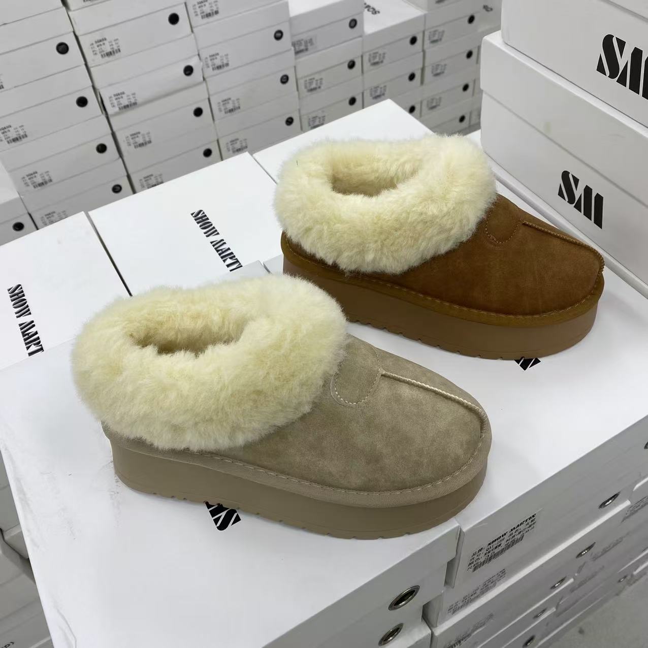 6613轻厚底雪地靴女冬新款皮毛一体加绒棉鞋