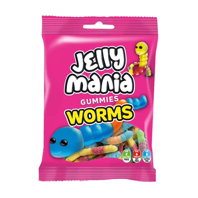 JAKE酸沙彩虫形果味软糖100g（西班牙进口）