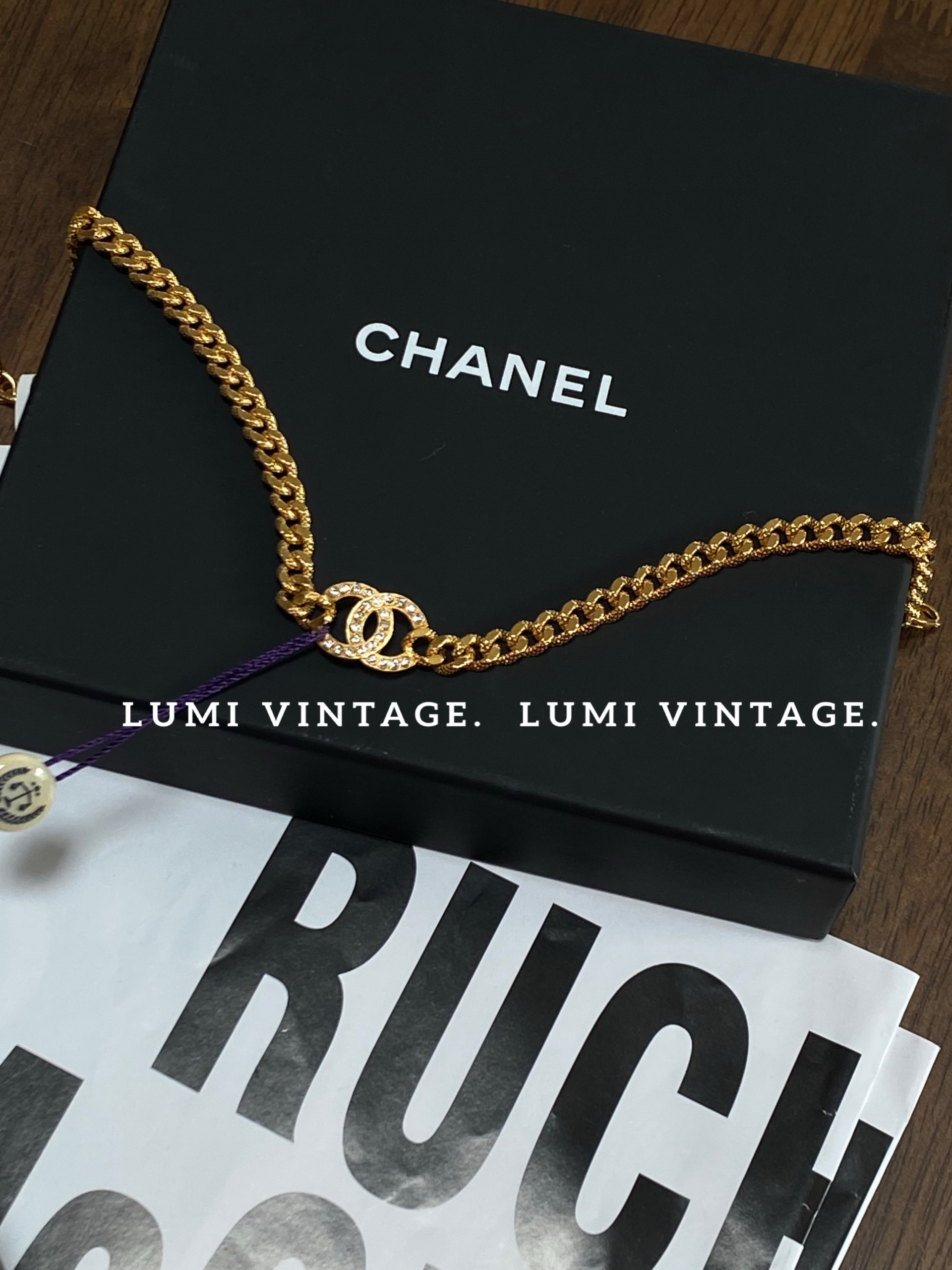 95新 Chanel/香奈儿 熔岩链镶钻双c项链74098318