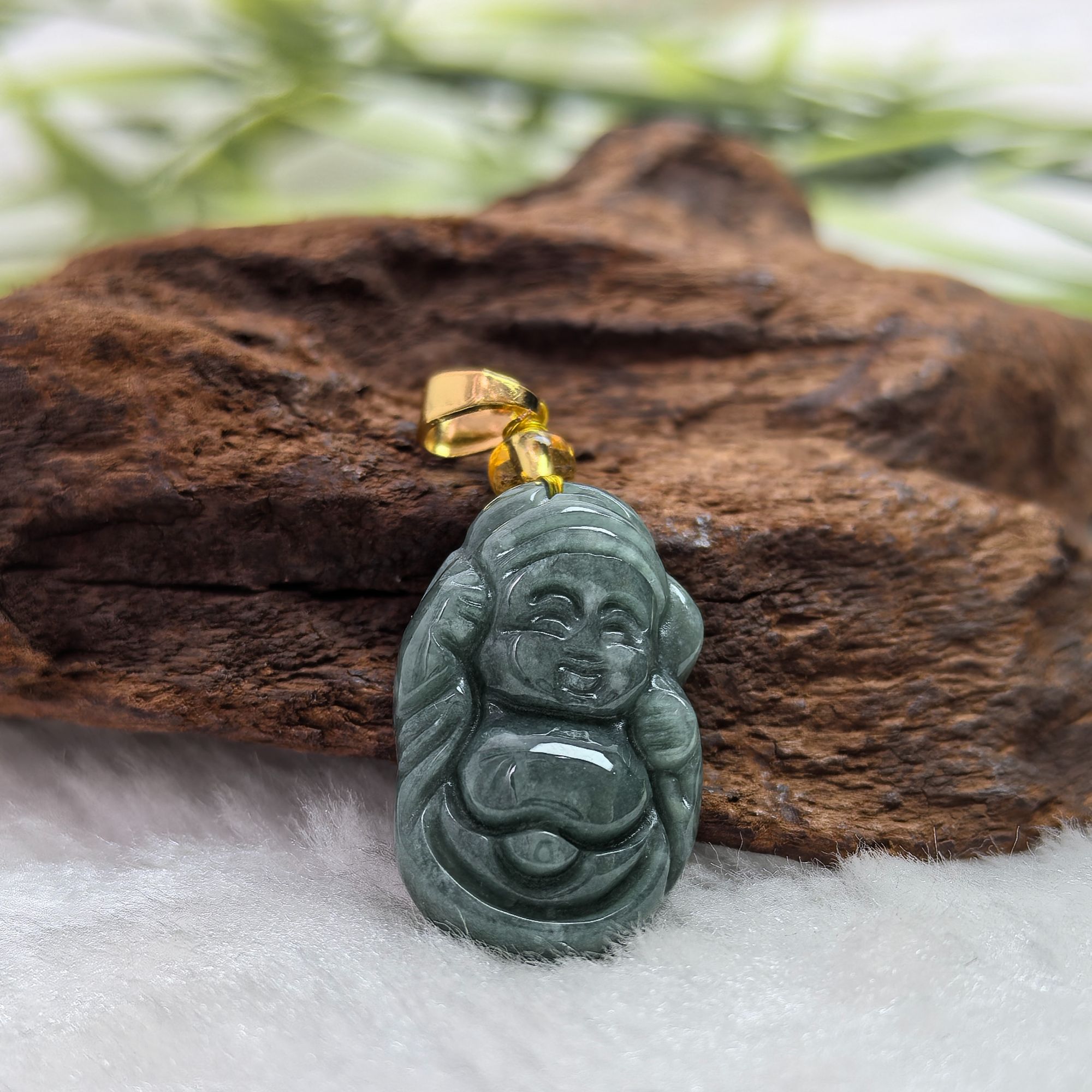 【蜜语】原矿天然翡翠 财神万能百搭吊坠