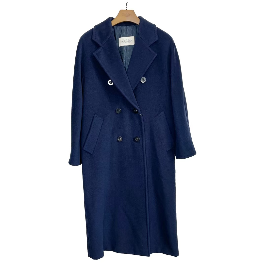全新未使用 MaxMara 青奢荟/38码/群青色101801长排扣大衣//49662
