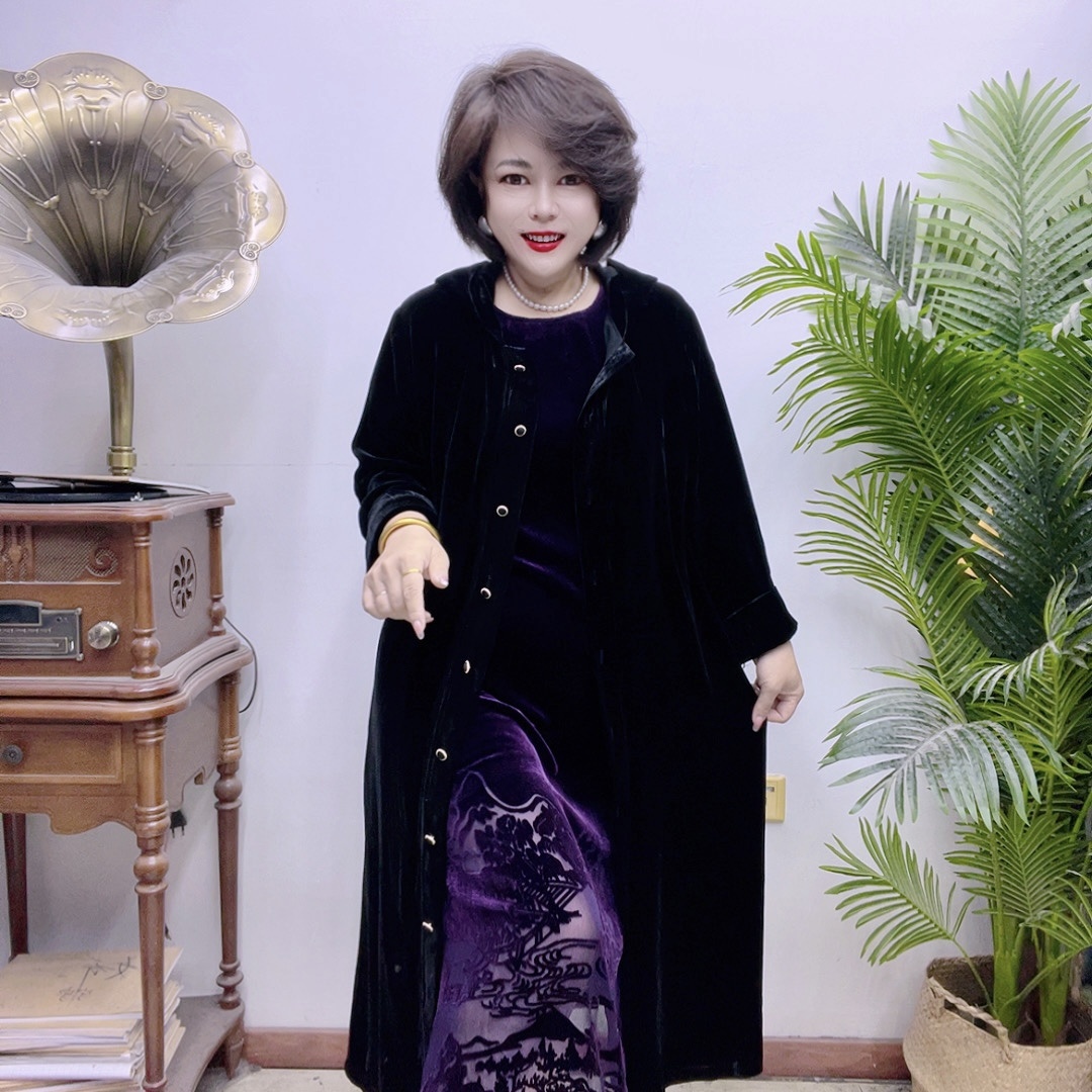 桑蚕丝大码女装风衣88A6185