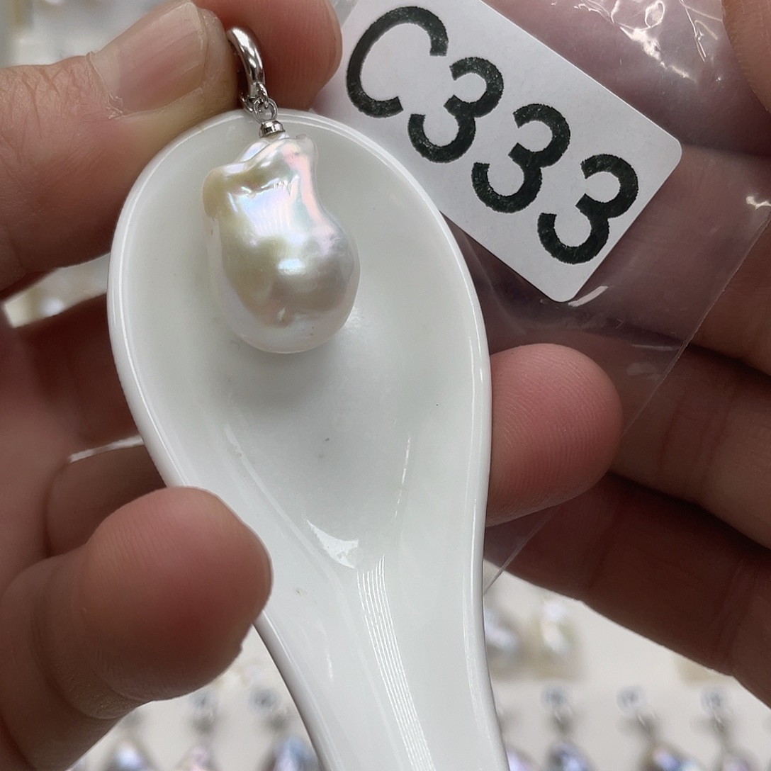 淡水珍珠颈饰银S925镶嵌