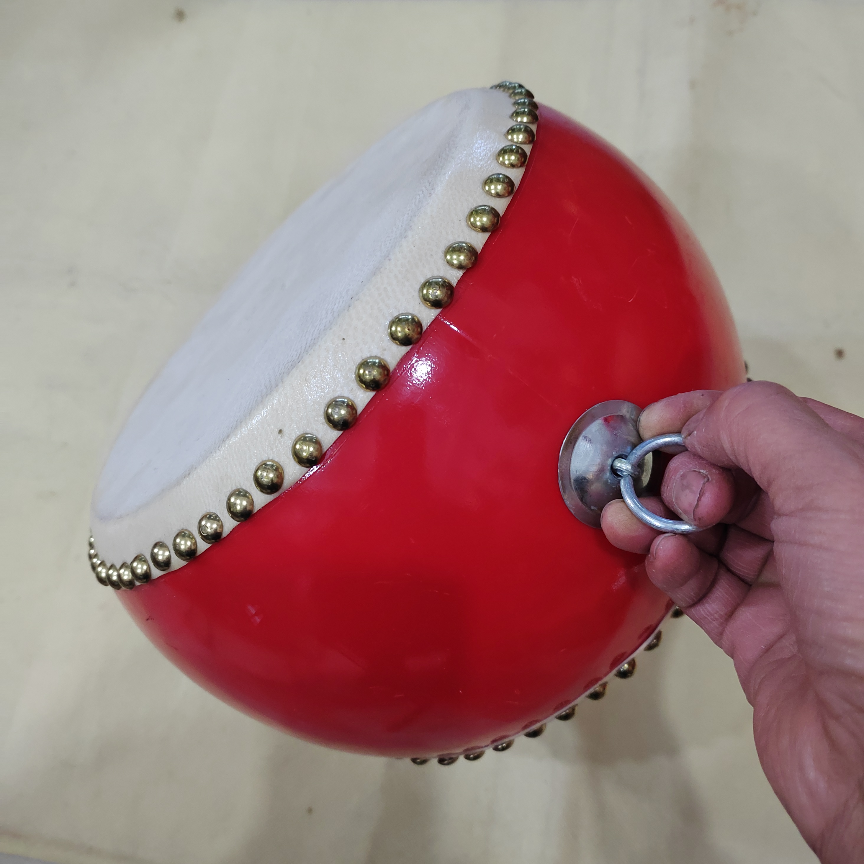 3寸到9寸红鼓大鼓牛皮鼓红鼓成人儿童舞蹈鼓节奏鼓演出鼓乐器扁鼓