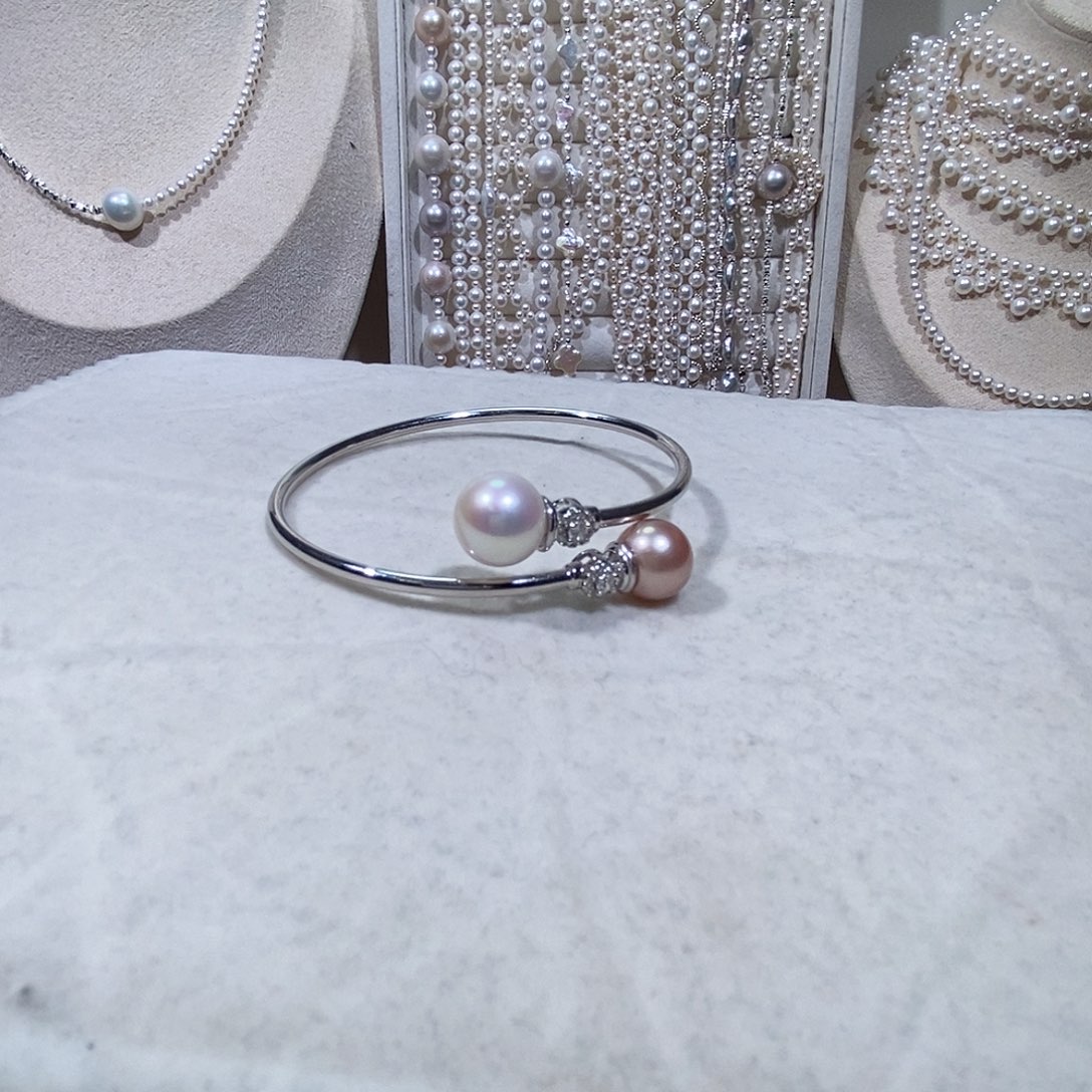 非金属非金属设计双珠纯银手镯