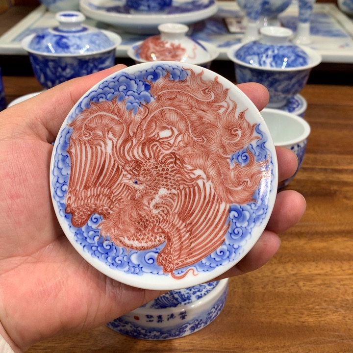 自成堂柴窑 釉里红凤