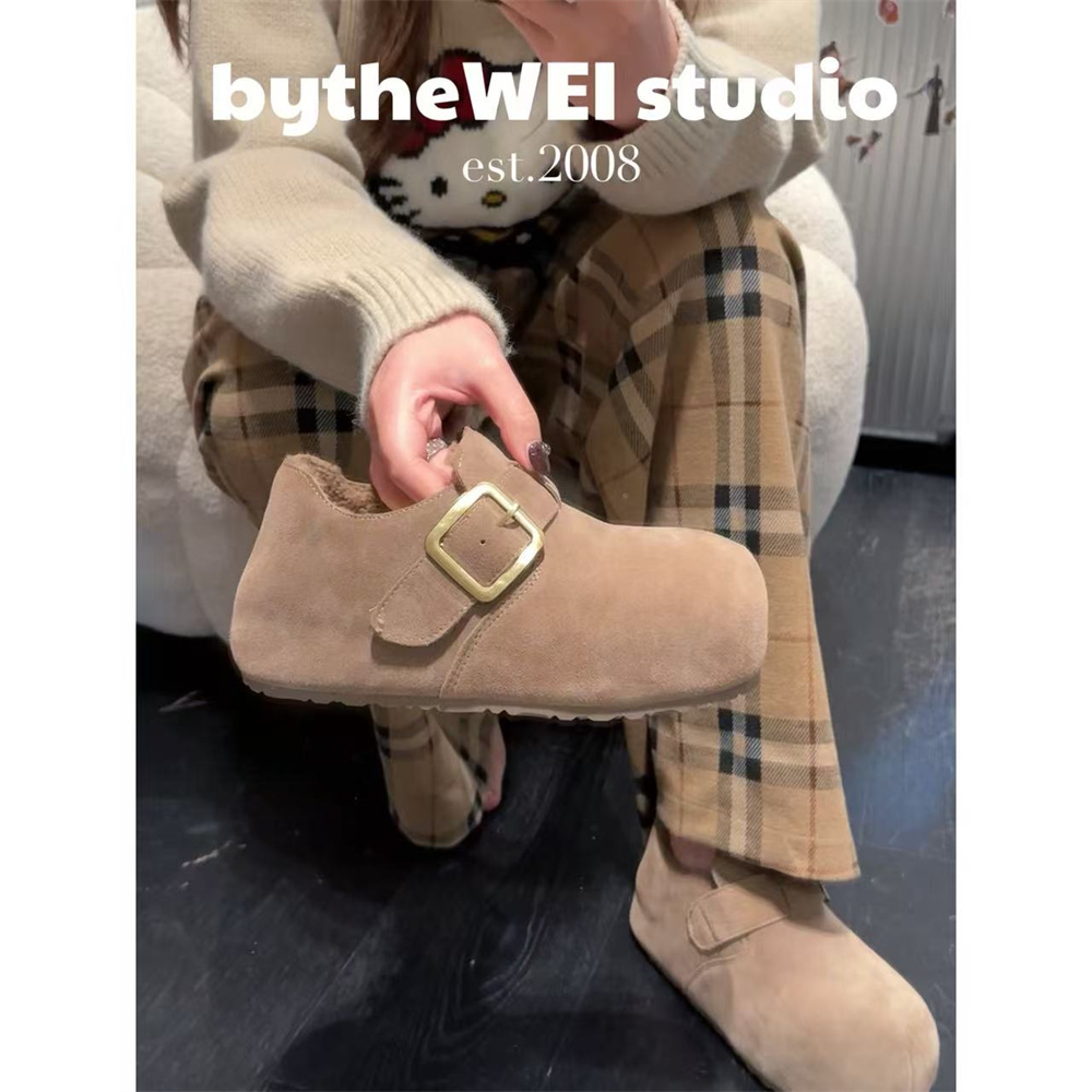 bytheWEI【泡泡勃肯】内增高5cm～厚底大头勃肯鞋懒人一脚蹬休闲女鞋