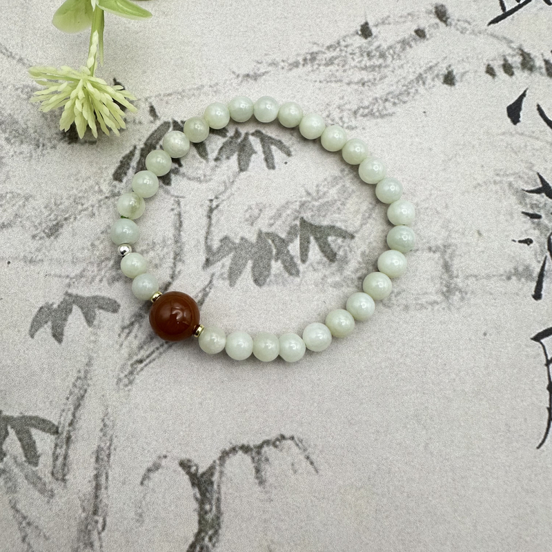 K49和田玉手链轻奢手串精美气质甜美简约款