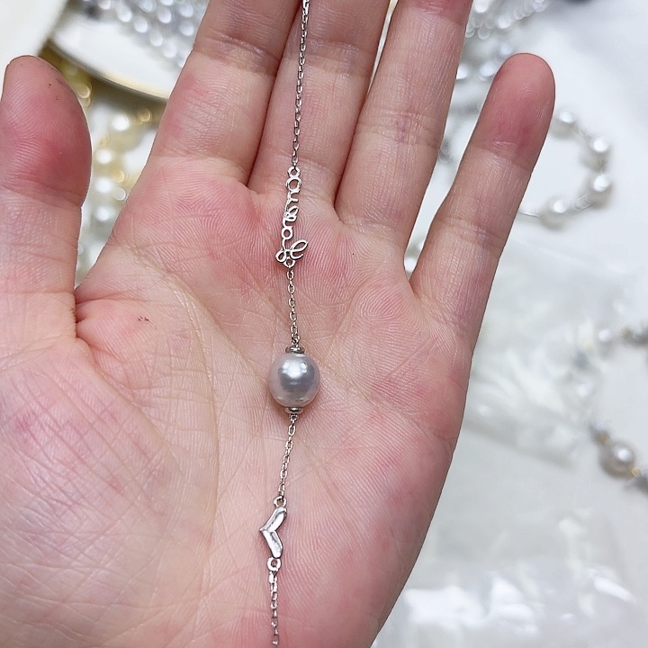 海水珍珠银S925镶嵌手绳喜**心