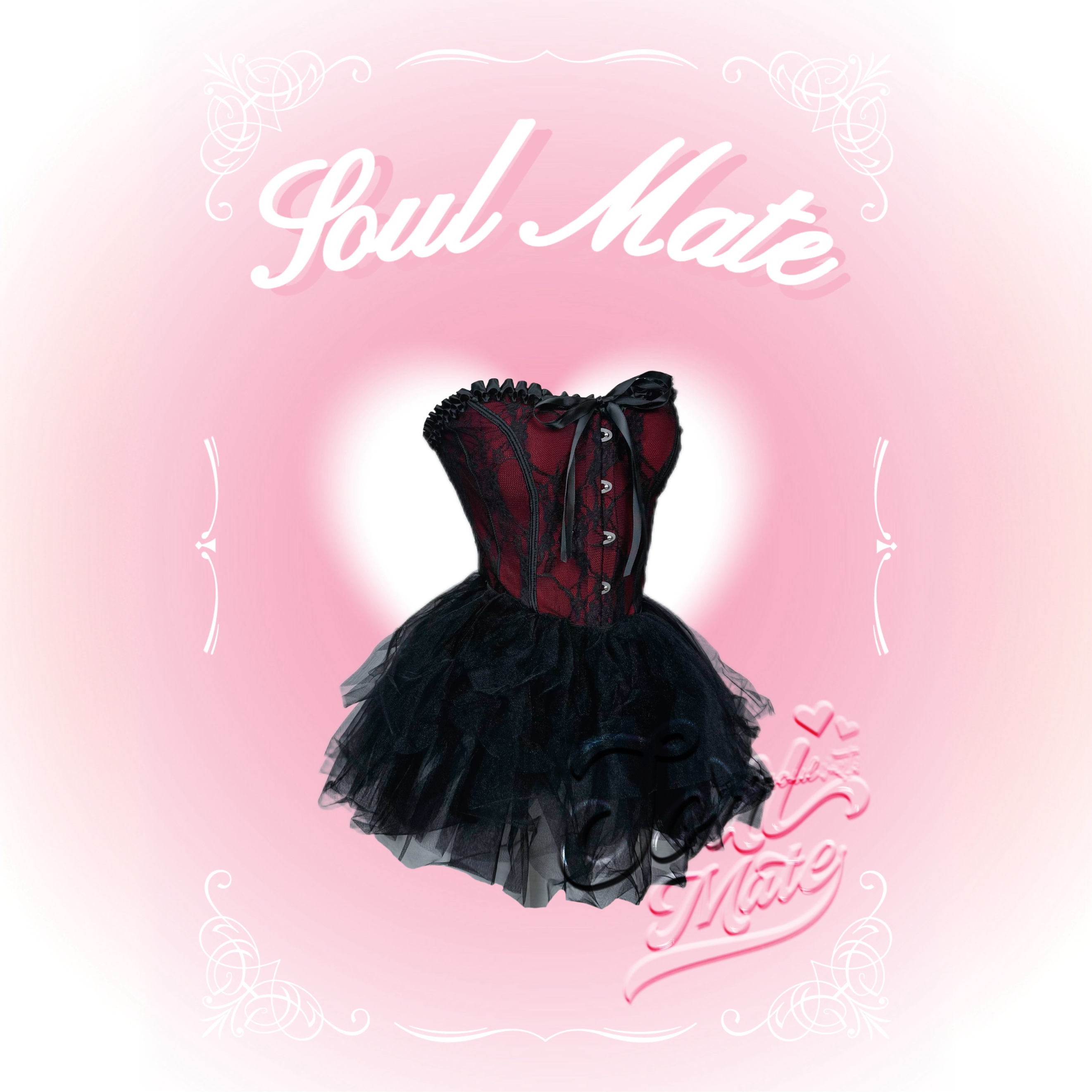 SoulMate「腐朽花冠」性感蕾丝纯欲显瘦辣妹法式鱼骨镂空COS女装