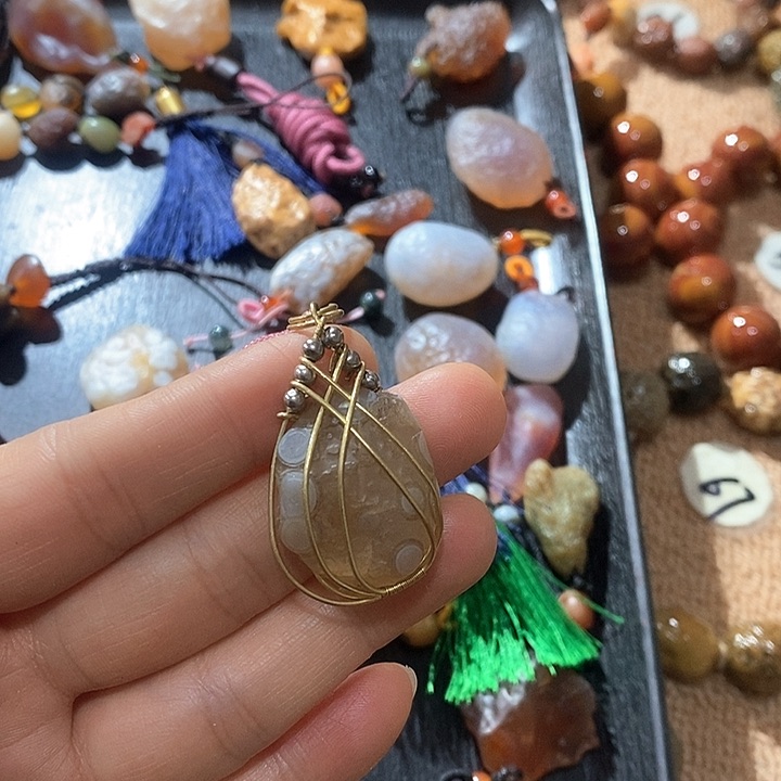 赛黄晶原石银S925镶嵌