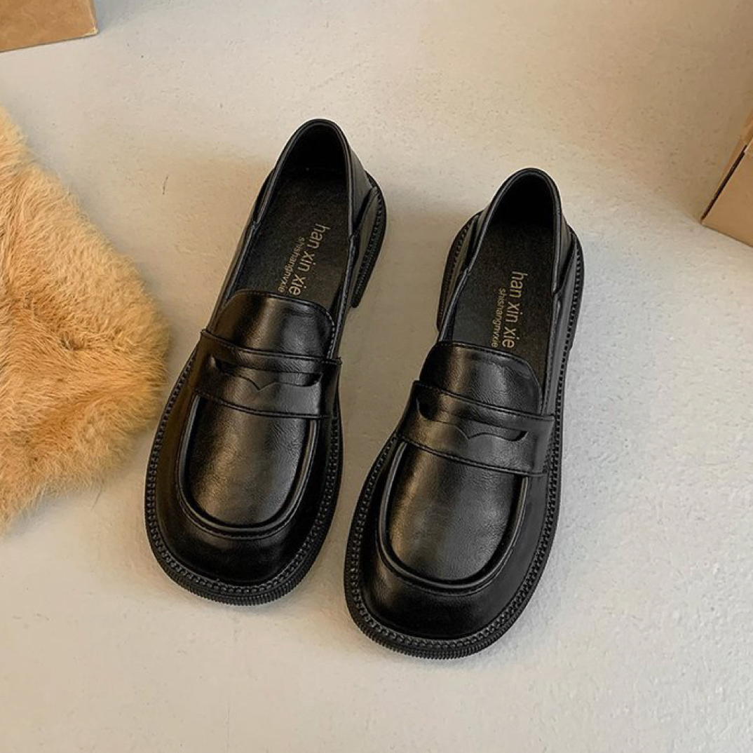 6685加绒加绒乐福皮鞋软底防滑工作鞋
