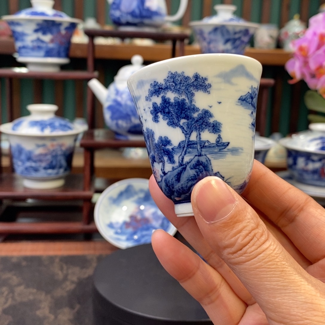 清三柴窑山水闻香杯