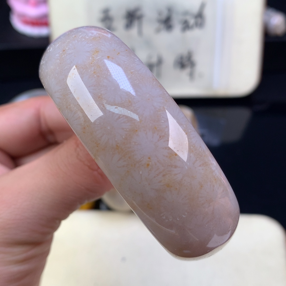 硅化珊瑚（珊瑚玉）未镶嵌颈饰23号橘冰大花58.8圈