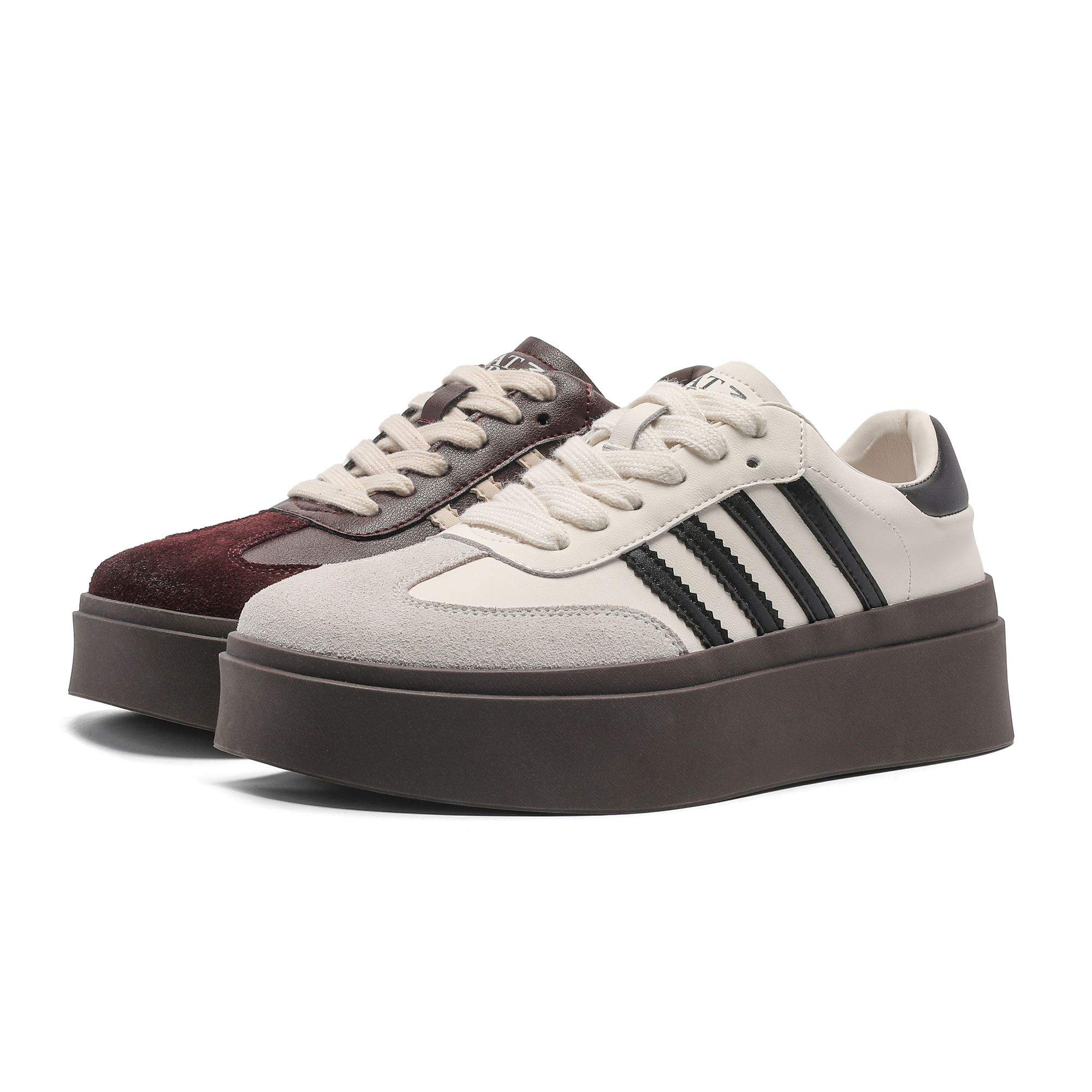 SATURDAYMODE2024新款时尚厚底系带运动休闲板鞋德训鞋I70 -苏