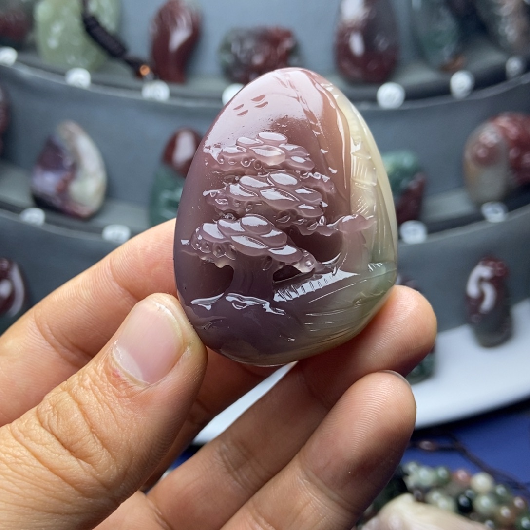 流***云玛瑙/玉髓未镶嵌颈饰